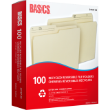 Basics® Recycled Reversible File Folders Letter Manila 100/box