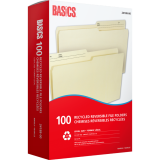 Basics® Recycled Reversible File Folders Legal Manila 100/box
