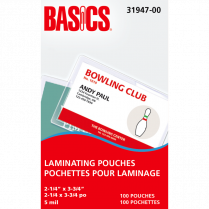 Basics® Laminating Pouches 5mil 2-1/4" x 3-3/4" 100/pkg