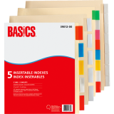 Basics® Insertable Indexes Assorted Colours 5 Tabs