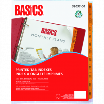 Basics® Printed Tab Indexes Jan-Dec Bilingual Letter Yellow