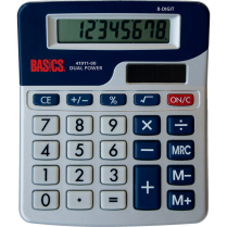 Basics® 8-Digit Dual Power Desktop Calculator