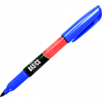 Basics® Permanent Markers Pen Style Fine Tip Blue 12/box