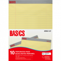 Basics® Perforated Pads 8-1/2x11-3/4" Canary 50shts/pad 10/pkg