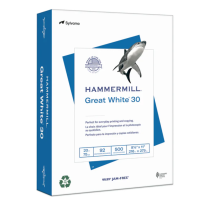 Hammermill Great White 30% Recycled 20lb Copy Paper 94B 20lb 8-1/2" x 11" 500/pkg