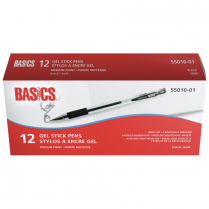 Basics® Gel Stick Pens 0.7mm Black 12/box