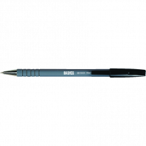 Basics® Rubber Barrel Stick Pen Fine Black 12/box