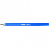 Basics® Rubber Barrel Stick Pen Fine Point Blue 12/box
