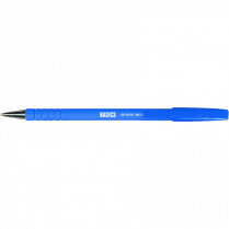 Basics® Rubber Barrel Stick Pen Medium Point Blue 12/box