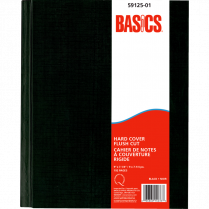 Basics® Hard Cover Flush-Cut Notebook 9" x 7-1/4" 192 pages Black