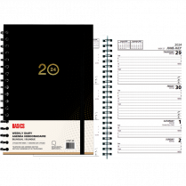 Basics® Weekly Diary Flexible Cover 8" x 5" Bilingual Black
