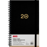 Basics® Weekly Diary Flexible Cover 8" x 5" Bilingual Black