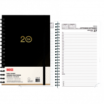 Basics® Daily Diary Flexible Cover 8" x 5" Bilingual Black