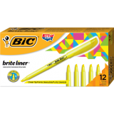 Bic® brite liner® Highlighters Chisel Tip Fluorescent Yellow 12/box