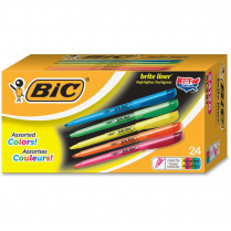 Bic® brite liner® Highlighter Fine Tip Assorted Colours 24/box