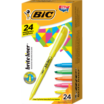 Bic® brite liner® Highlighter Chisel Tip Assorted Colours 24/box