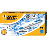 Bic® Clic Stic® Retractable Ball Point Pen Medium Point Blue 12/box