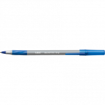 BIC® Round Stic Grip® Pens Fine Point Blue 12/box