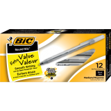 Bic® Round Stic® Pens Medium Point Black 12/box