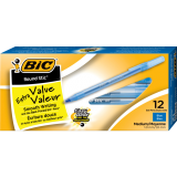 Bic® Round Stic® Pens Medium Point Blue 12/box
