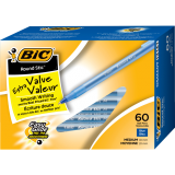 Bic® Round Stic® Pens Medium Point Blue 60/box