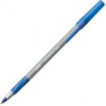 BIC® Round Stic Grip® Pens Medium Point Blue 8/pack
