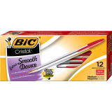 Bic® Cristal® Stick Pens Medium Point Red 12/box
