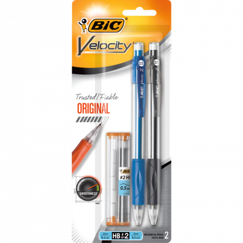 Bic® Velocity® Mechanical Pencils 0.5 mm Assorted Barrel Colours 2/pkg Monk Office