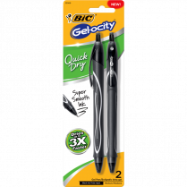 BIC® Gel-ocity® Long-Lasting Retractable Gel Pens 0.7 mm Black 2/pkg