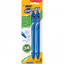 BIC® Gel-ocity® Long-Lasting Retractable Gel Pens 0.7 mm Blue 2/pkg