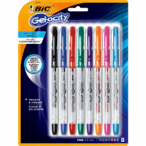 Bic® Gel-ocity® Stic Gel Pens 0.5 mm Assorted Colours 8/pkg