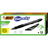 BIC® Gel-ocity® Long-Lasting Retractable Gel Pens 0.7 mm Black 12/box