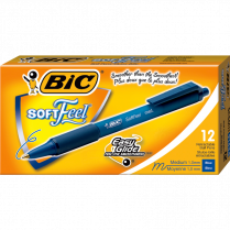 Bic® SoftFeel® Retractable Ball Point Pen Medium Point Blue 12/box