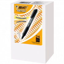 Bic® SoftFeel® Retractable Ball Point Pen Medium Point Black 24/box