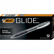 Bic® Glide™ Retractable Ball Point Pen Medium Point Black 12/box