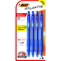 Bic® Glide™ Bold Retractable Ball Point Pens Extra Bold Point Blue 4/pkg