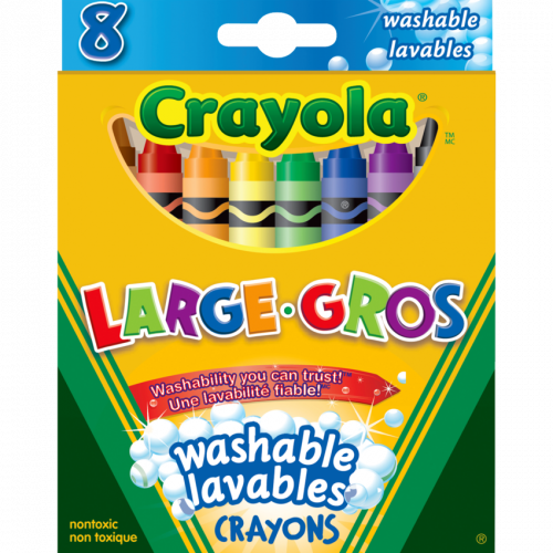 Crayola® Large Washable Crayons Assorted Colours 8/pkg Monk Office