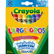 Crayola® Large Washable Crayons Assorted Colours 8/pkg