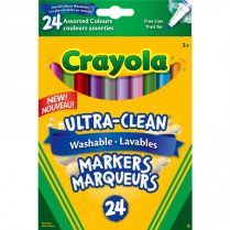 Crayola® Ultra-Clean Washable Fine Line Markers Assorted Colours 24/pkg