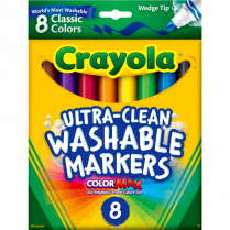 Crayola® Ultra-Clean Washable Chisel Tip Markers Classic Colours 8/pkg