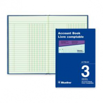 Blueline® 1750 Account Book 8-1/4" x 5-5/8" 100 Pages 3-column