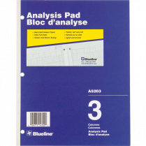 Blueline® A5200 Analysis Pad 10-7/8 x 8-1/2" 3 Column