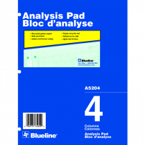 Blueline® A5200 Analysis Pad 10-7/8 x 8-1/2" 4 Column