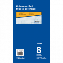 Blueline® A5300 Columnar Pad 8-1/4 x 14" 8 Column