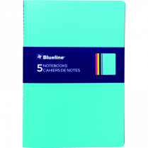 Blueline® Notebooks Ruled 64 Pages 8-1/4" x 5-3/4" Assorted Colours 5/pkg
