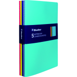 Blueline® Notebooks Ruled 64 Pages 8-1/4" x 5-3/4" Assorted Colours 5/pkg