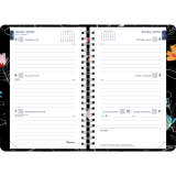 Blueline® Dramatic Floral Weekly/Monthly Planner 8" x 5" Bilingual Black