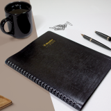Blueline® Essential Monthly Diary 16 Month Twin Wire Soft Cover 9-1/4" x 7-1/4" Bilingual Black