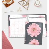 Blueline® Essential Pink Ribbon Monthly Planner 8-7/8" x 7-7/8" Bilingual Pink Daisy Design