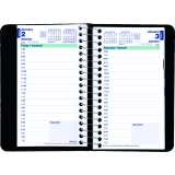 Blueline® Essential Daily Diary Spiral Bound Soft Cover 6" x 3-1/2" Bilingual Black
